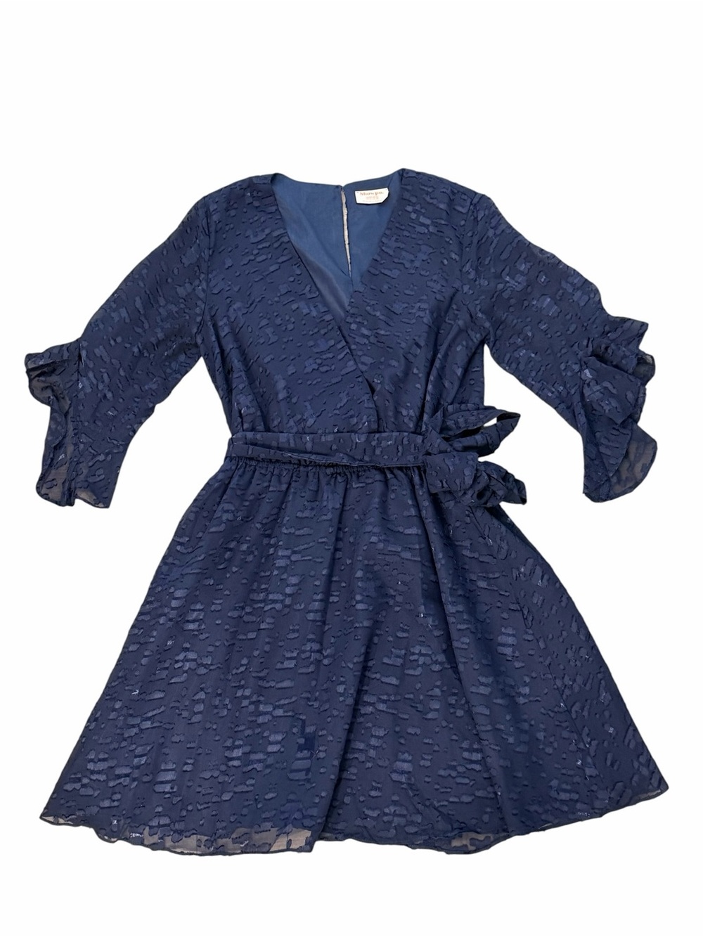 Showpo Navy Textured Wrap Mini Dress